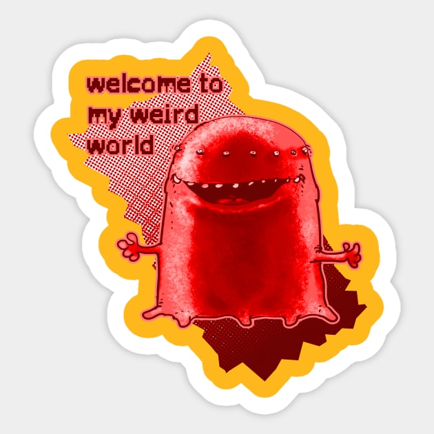 welcome to my weird world funny alien cartoon Sticker by anticute